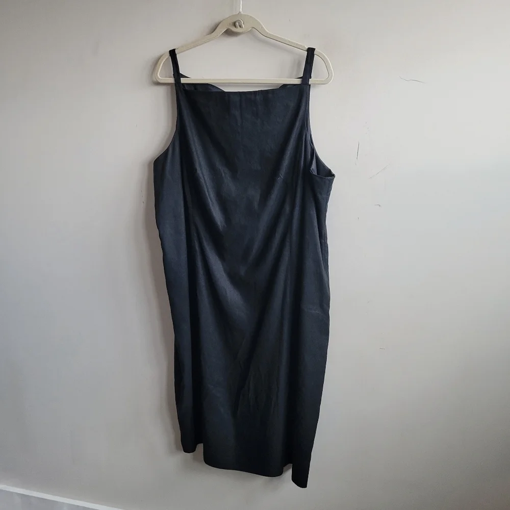 J.Crew High-neck Sheath Dress‎ in Stretch Linen Blend Black